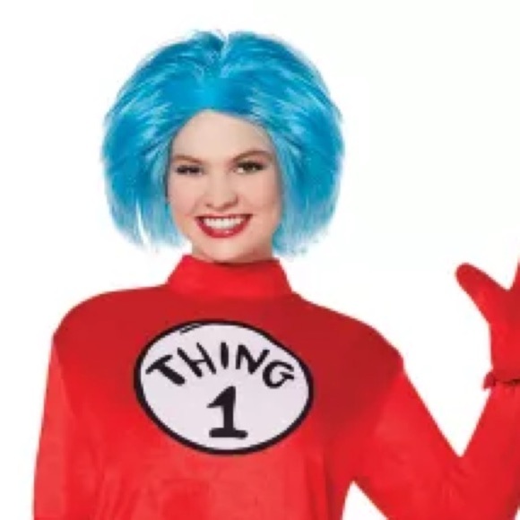Dr Suess Thing 1 & 2 Halloween Costume Adult One Size Unisex - Picture 10 of 11